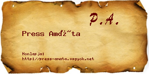 Press Amáta névjegykártya
